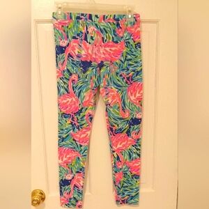 Girls Lilly Pulitizer Flamenco Beach  Print Leggings Size XL